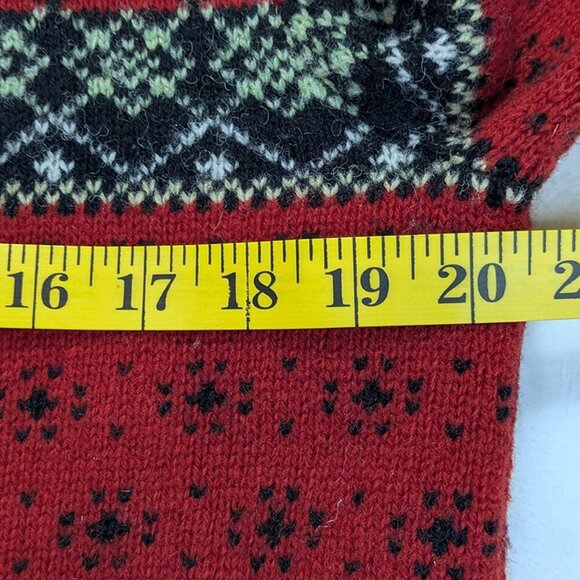 Telluride Clothing Cardigan Womens Medium Wool Red Fair Isle Nordic Cottagecore - Picture 7 of 11